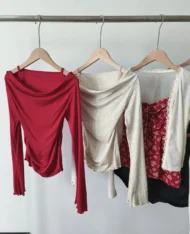 微心機露肩假兩件上衣 - Image 9