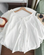 度假風寬袖蕾絲花邊上衣 - Image 10