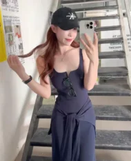 附送披肩!胸墊連身長裙 - Image 10