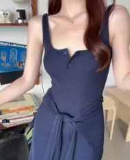 附送披肩!胸墊連身長裙 - Image 6