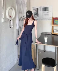 附送披肩!胸墊連身長裙 - Image 5