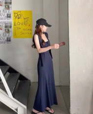 附送披肩!胸墊連身長裙 - Image 3