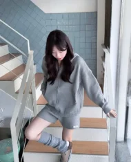 拉鏈連帽外套+短褲兩件套Set - Image 7