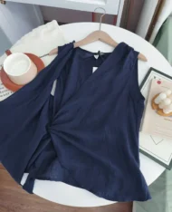 繫帶上衣+寬長褲兩件套Set - Image 13