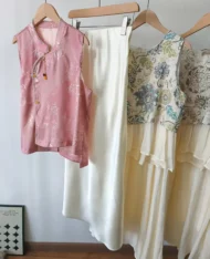 氣質粉中式暈染花紋上衣 - Image 15