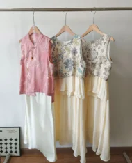 氣質粉中式暈染花紋上衣 - Image 13