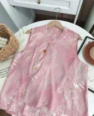 氣質粉中式暈染花紋上衣 - Image 18