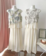 鬆緊高腰緞面半長裙 - Image 8