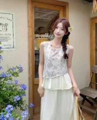 法式復古印花上衣 - Image 12