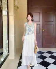 鬆緊高腰緞面半長裙 - Image 3