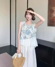 法式復古印花上衣 - Image 5