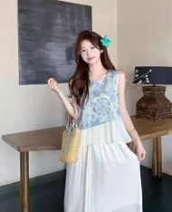 鬆緊高腰緞面半長裙 - Image 5