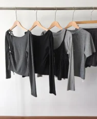 純欲繫帶斜露肩上衣 - Image 12