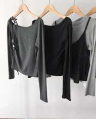 純欲繫帶斜露肩上衣 - Image 13