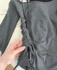 純欲繫帶斜露肩上衣 - Image 11