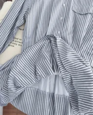 校園風條紋襯衫連身裙 - Image 11