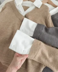 針織拼接假兩件上衣 - Image 16