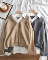 針織拼接假兩件上衣 - Image 12