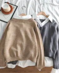 針織拼接假兩件上衣 - Image 15