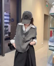 針織拼接假兩件上衣 - Image 8