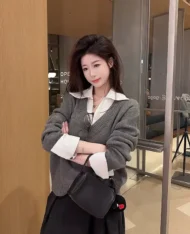 針織拼接假兩件上衣 - Image 7