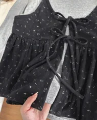 小碎花吊帶娃娃+長袖上衣兩件套Set - Image 12