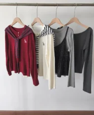 條紋披肩+長袖上衣兩件套set - Image 16