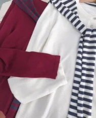 條紋披肩+長袖上衣兩件套set - Image 13