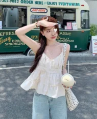 微甜女孩緹花娃娃感上衣 - Image 2