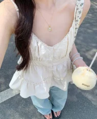 微甜女孩緹花娃娃感上衣 - Image 5