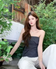 甜辣look！平口設計感上衣 - Image 8