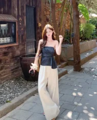 甜辣look！平口設計感上衣 - Image 3