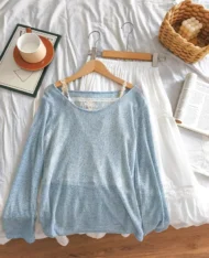 簍空透視感拼接假兩件上衣 - Image 15