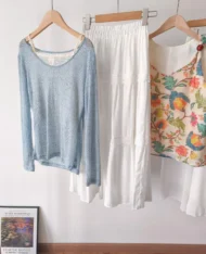 簍空透視感拼接假兩件上衣 - Image 16