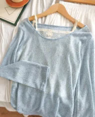 簍空透視感拼接假兩件上衣 - Image 11