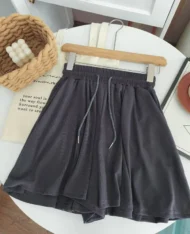 鬆緊腰口袋寬短褲 - Image 4