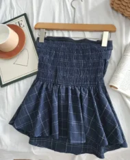 附送繩子！平口格紋娃娃上衣 - Image 11