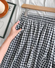 格紋A字半長裙 - Image 12