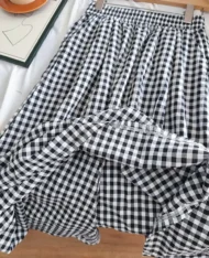 格紋A字半長裙 - Image 14