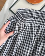 格紋A字半長裙 - Image 11