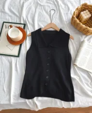 針織翻領修身上衣 - Image 11