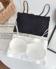 細肩帶胸墊短背心 - Image 9