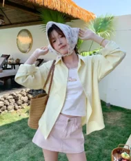 夏日繽紛調色寬襯衫