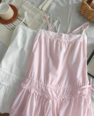 甜姐蕾絲風細肩連身裙 - Image 14