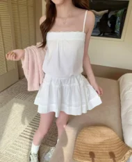 甜姐蕾絲風細肩連身裙 - Image 2