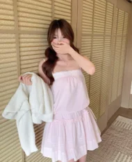 甜姐蕾絲風細肩連身裙 - Image 8