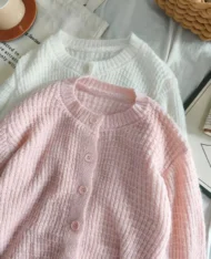 鏤空感透膚毛衣外套 - Image 12