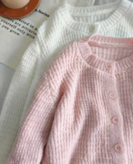 鏤空感透膚毛衣外套 - Image 11