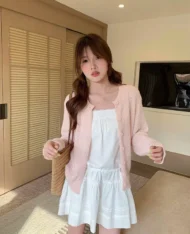 甜姐蕾絲風細肩連身裙 - Image 4