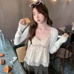 夏日小碎花吊帶上衣